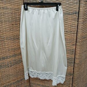 Vintage Half Slip Skirt Undergarment Large Satiny Feel Lace